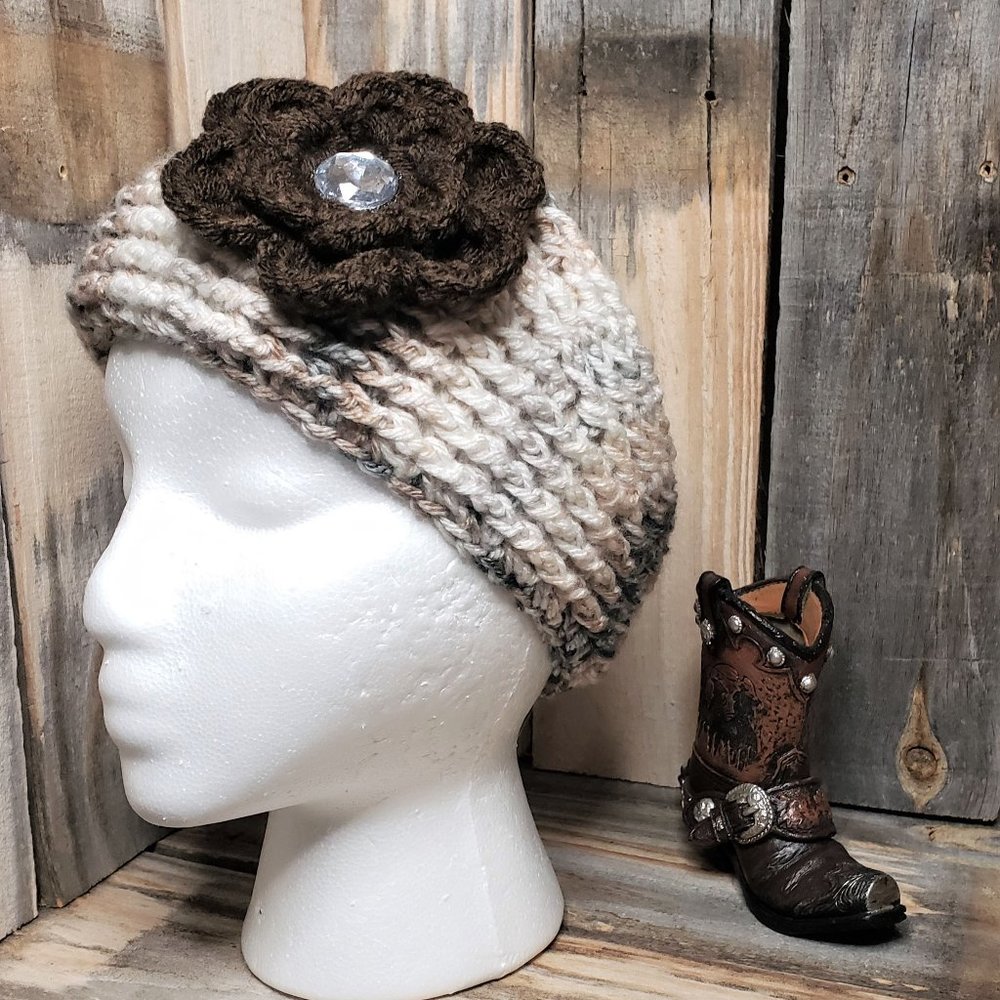 Crocheted Winter Headband for Women (B)